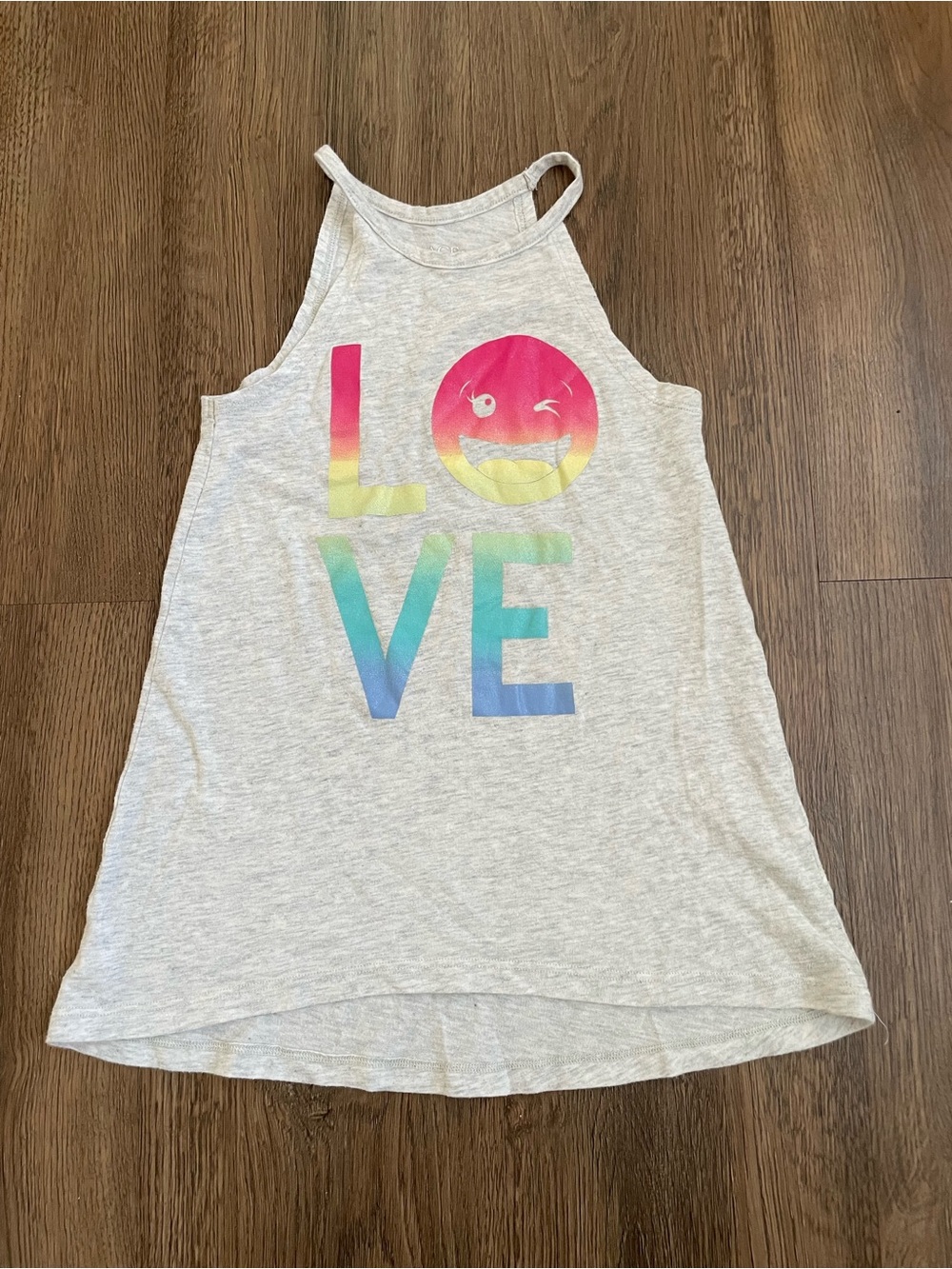 Place Graphic Tank Top with Rainbow LOVE Girls Size S 5/6